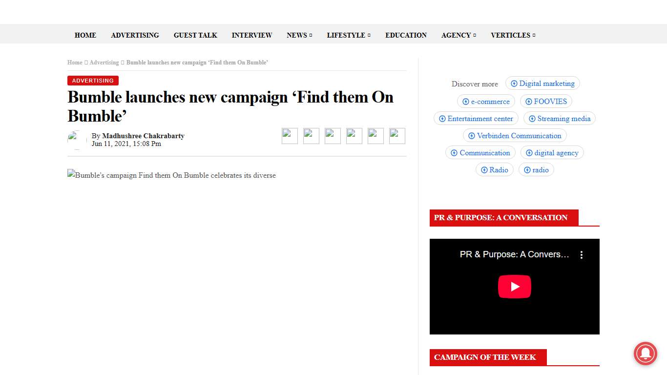 Bumble's campaign Find them On Bumble celebrates its diverse